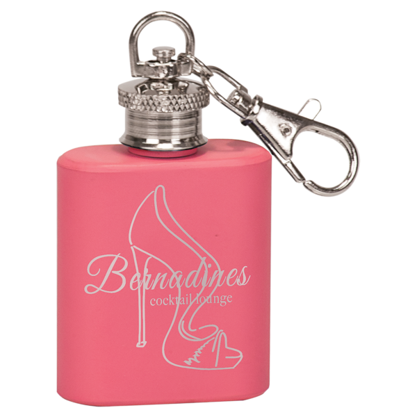 1 oz. Matte Pink Flask Keychain