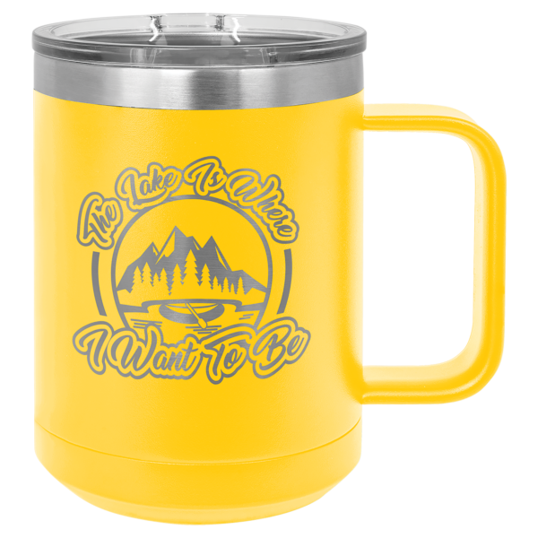 15 oz. Yellow Vacuum Insulated Mug with Slider Lid