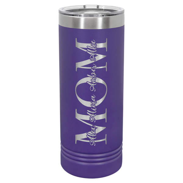 22 oz. Purple Skinny Tumbler with Slider Lid