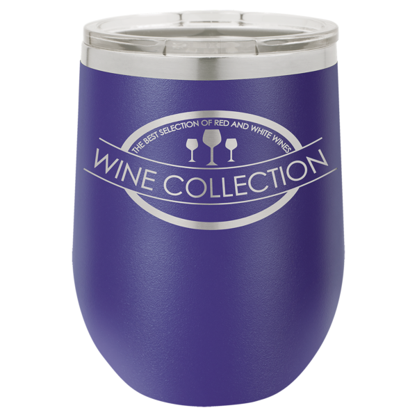 12 oz. Purple Vacuum Insulated Stemless Wine Tumbler with Lid