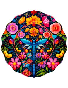 Dragonfly with folk art