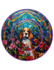 Beagle Stained Glass 3